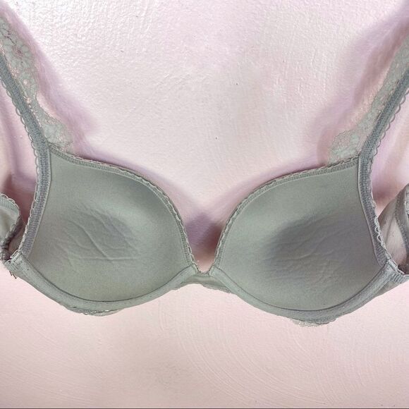 Victoria’s Secret Dream Angels Push Up Bra Lace Polka Dot Convertible Gray 32D - Picture 11 of 13
